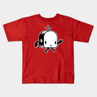 Retro Walking Robot Mascot Kids T-Shirt